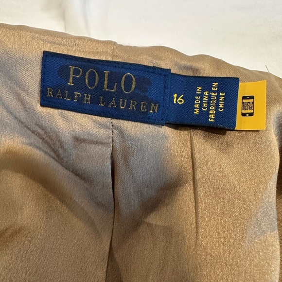 NWOT POLO Ralph Lauren Women Sz16 Wool Blend Camel Belted Open Front Trench Coat - Picture 13 of 16